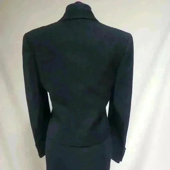 Pierre Cardin Size10 Women's Double Breasted Tuxedo Jacket 100% Wool Satin Lapel - Picture 2 of 11